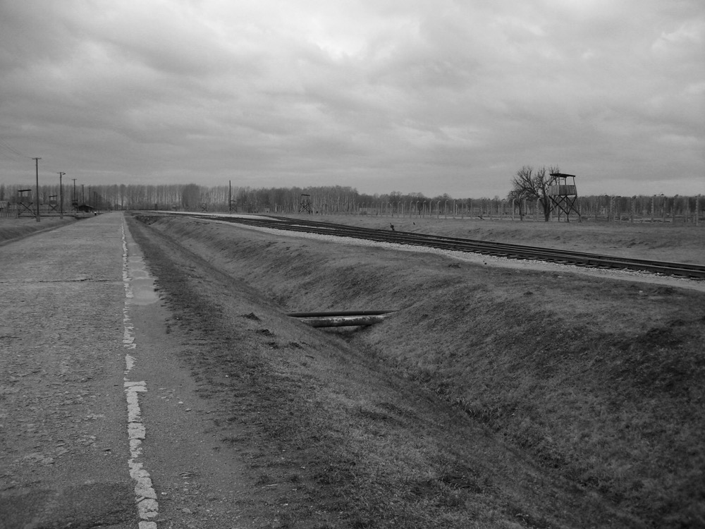 KL Auschwitz II-Birkenau: Those chosen for immediate destruction would join the road on the left which led to the crematoria.