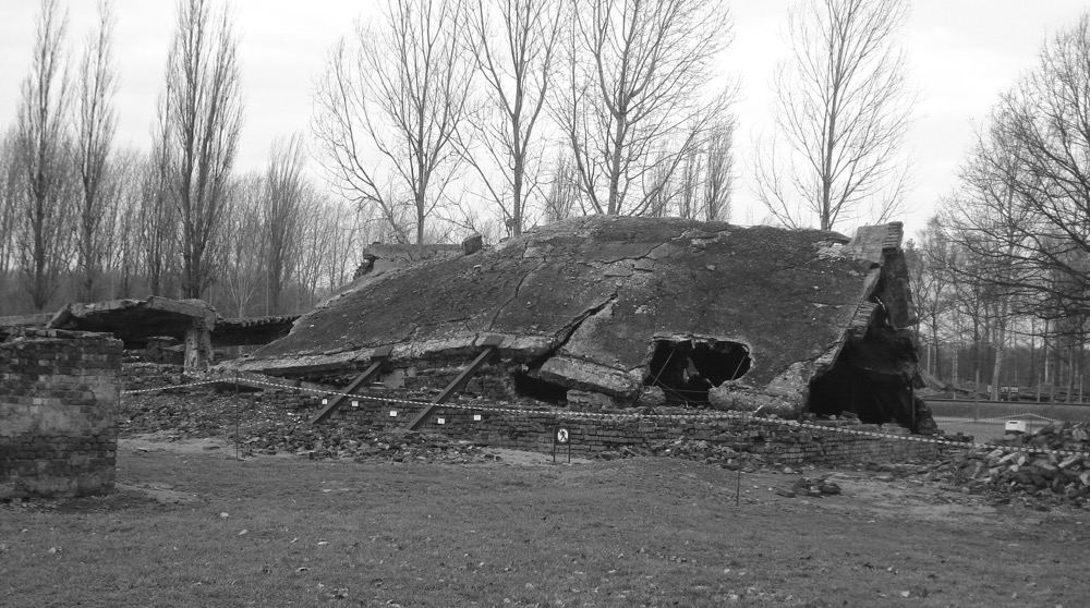 KL Auschwitz II-Birkenau: Here is the bombed out shell of the crematoria. The Germans destroyed it with explosives before leaving.